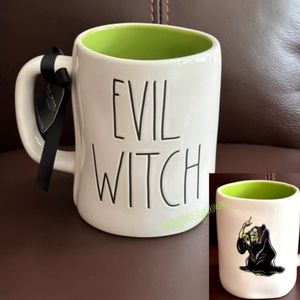 Rae Dunn Disney Villains EVIL WITCH Double Sided Ceramic Coffee Mug BRAND NEW!!
